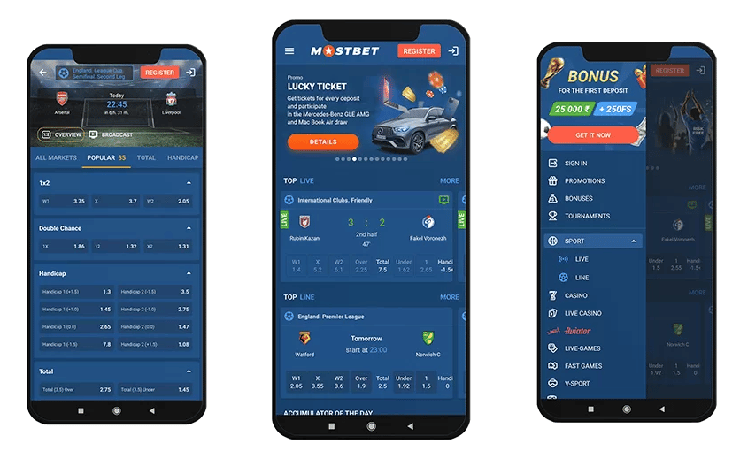Мобильное приложение Mostbet — Android и iOS, мобильная версия сайта